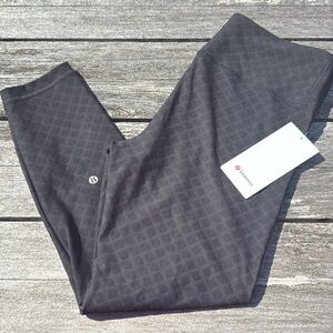 Lululemon 3D Jacquard Diamond‎ High-Rise Tight 25" Texture Black size 14 nwt